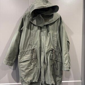 GAP Parka Jacket Mens XL Olive Green Hooded w/Liner Fishtail Utility Field Coat